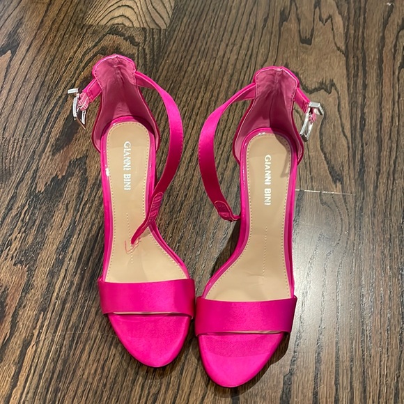Gianni Bini Shoes Gianni Bini Hot Pink Satin Ankle Strap Heel Size 75 Poshmark